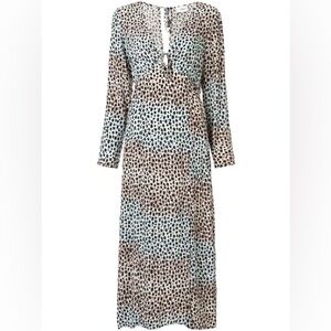 SUBOO Amelie Animal Print Maxi Dress NWT Size S $240 Resort Vacation Boho